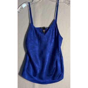 Victoria's Secret Vintage Gold Label Royal Blue Floral Print Tank Cami  Medium